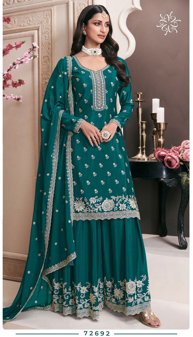 Saayori By Vinay Kuleesh Chinon Designer Salwar Suits Wholesalers In Delhi